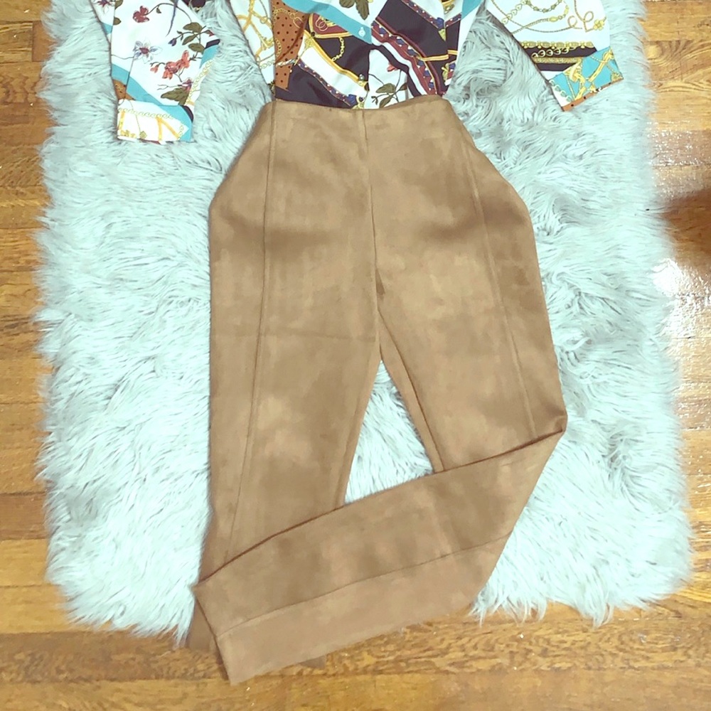 Suede Pants Camel Color